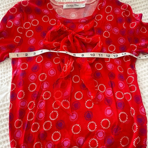 Christian Dior Printed Bow 3/4 Sleeve Knit Sweater - Picture 7 of 8
